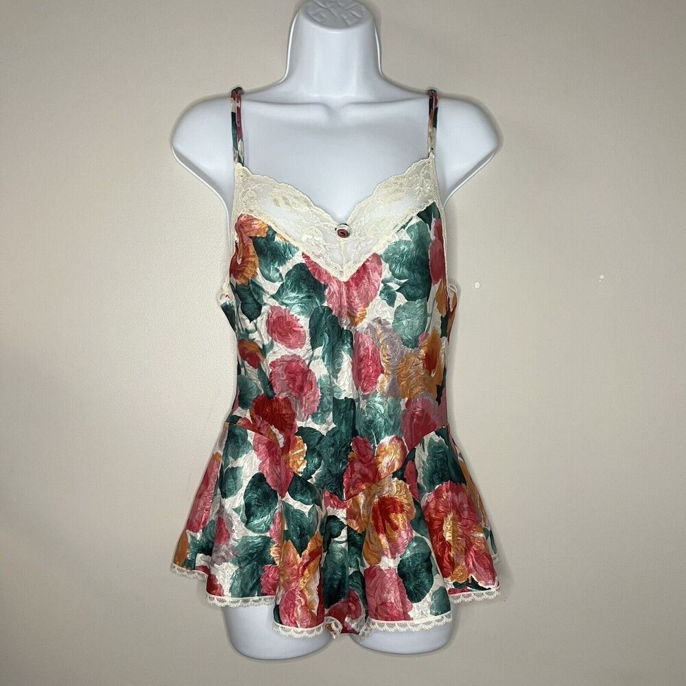 Vintage Maryann’s Boutique Floral Lace Lingerie Romper Size Small